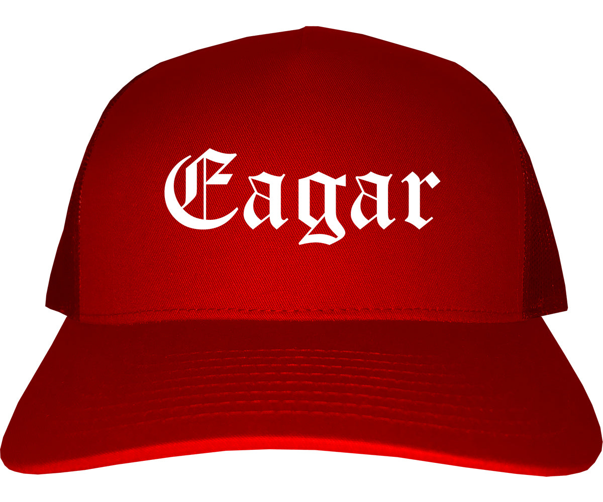 Eagar Arizona AZ Old English Mens Trucker Hat Cap Red