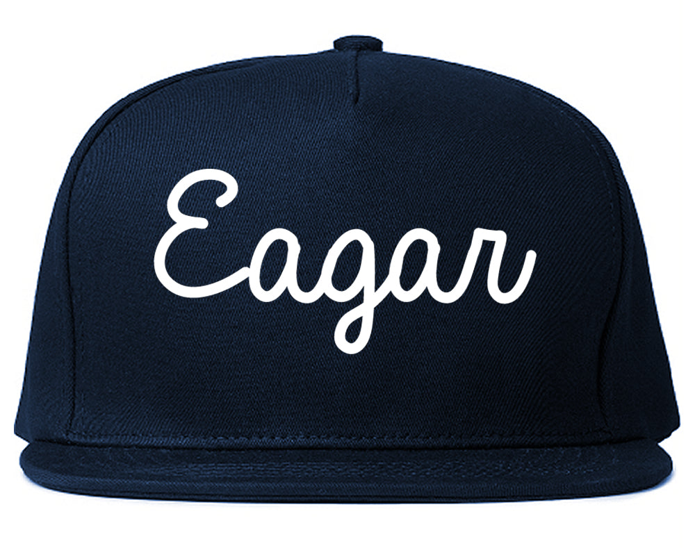 Eagar Arizona AZ Script Mens Snapback Hat Navy Blue