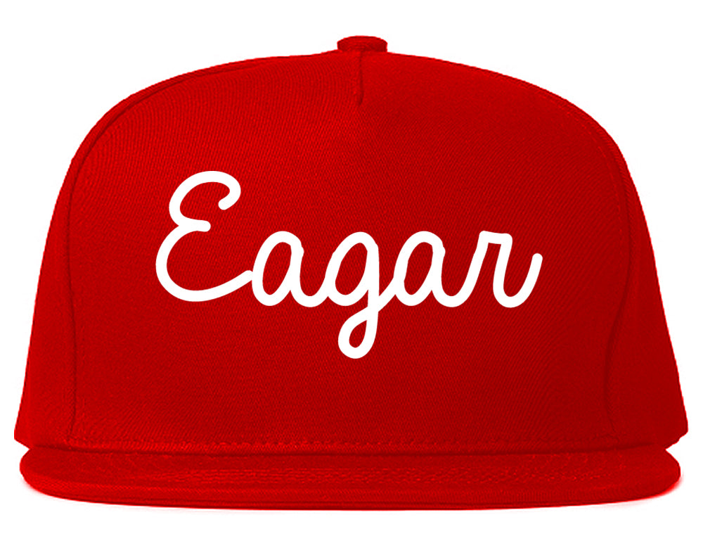 Eagar Arizona AZ Script Mens Snapback Hat Red