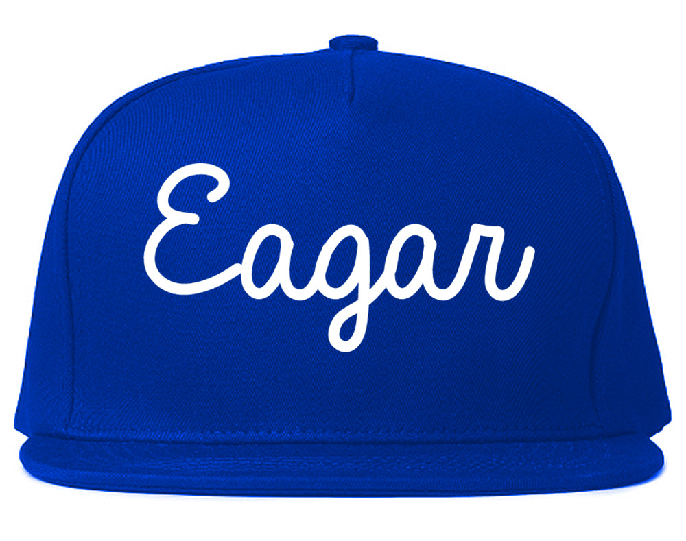 Eagar Arizona AZ Script Mens Snapback Hat Royal Blue