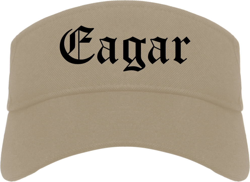 Eagar Arizona AZ Old English Mens Visor Cap Hat Khaki