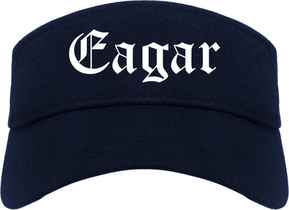 Eagar Arizona AZ Old English Mens Visor Cap Hat Navy Blue