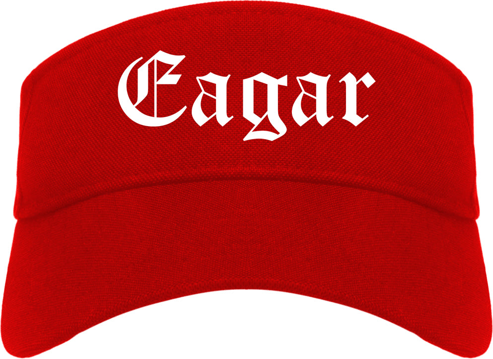 Eagar Arizona AZ Old English Mens Visor Cap Hat Red