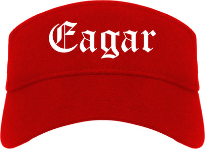 Eagar Arizona AZ Old English Mens Visor Cap Hat Red