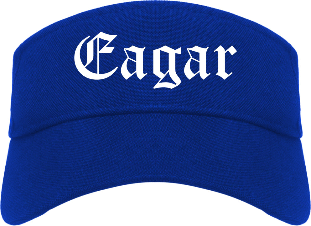 Eagar Arizona AZ Old English Mens Visor Cap Hat Royal Blue