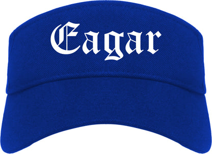Eagar Arizona AZ Old English Mens Visor Cap Hat Royal Blue