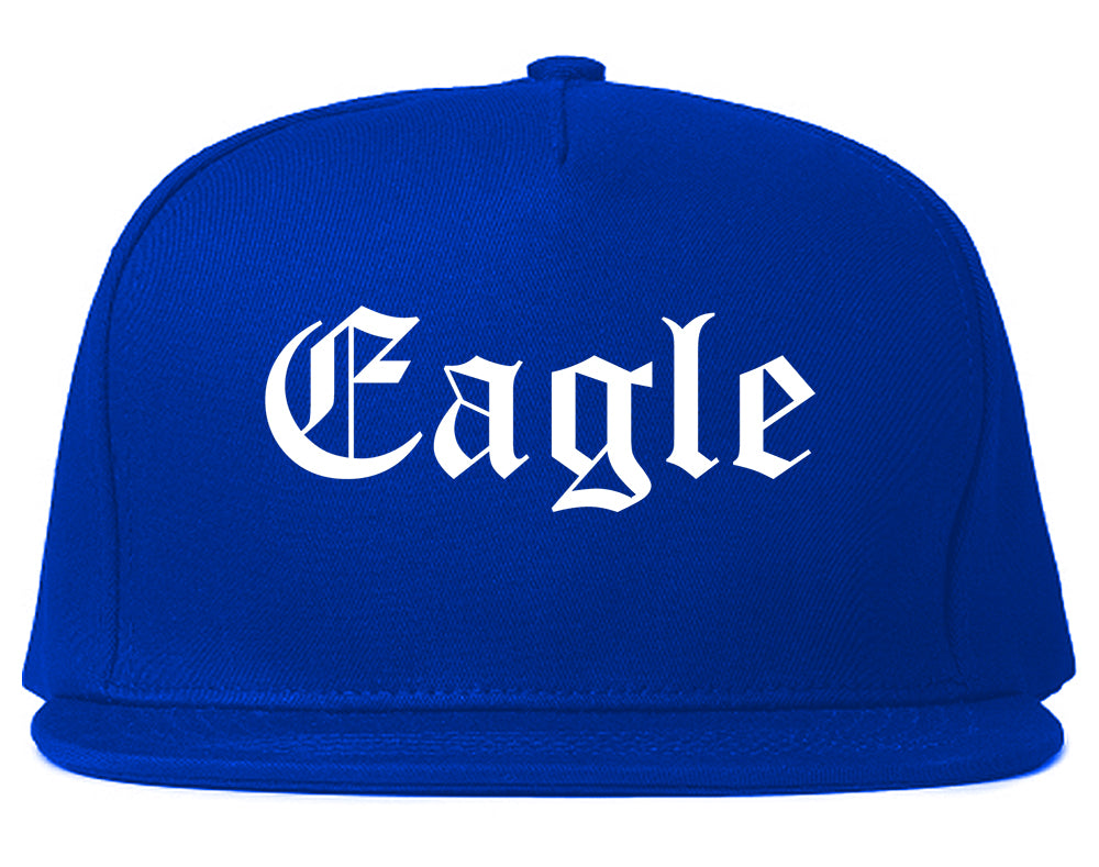 Eagle Colorado CO Old English Mens Snapback Hat Royal Blue