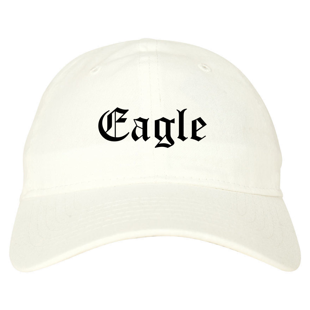 Eagle Colorado CO Old English Mens Dad Hat Baseball Cap White