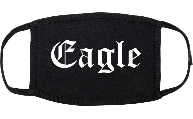 Eagle Idaho ID Old English Cotton Face Mask Black