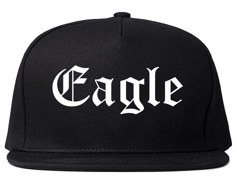 Eagle Idaho ID Old English Mens Snapback Hat Black