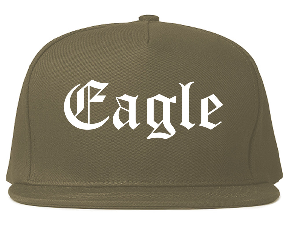 Eagle Idaho ID Old English Mens Snapback Hat Grey