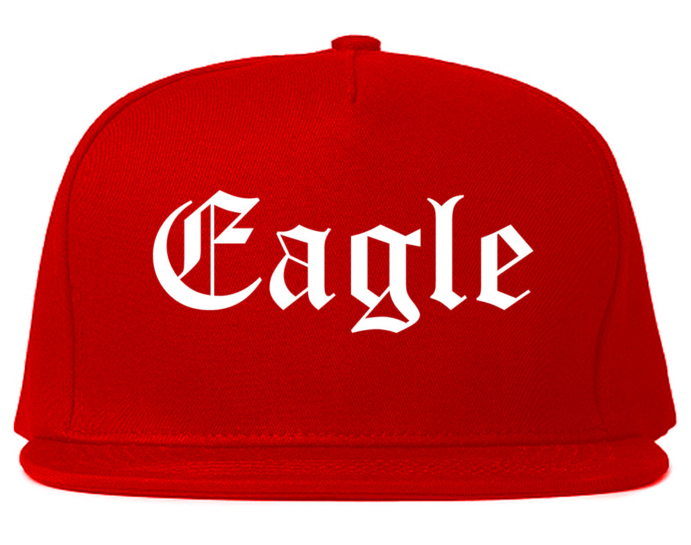 Eagle Idaho ID Old English Mens Snapback Hat Red