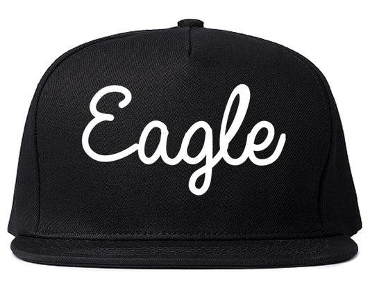 Eagle Idaho ID Script Mens Snapback Hat Black