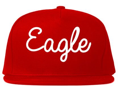 Eagle Idaho ID Script Mens Snapback Hat Red