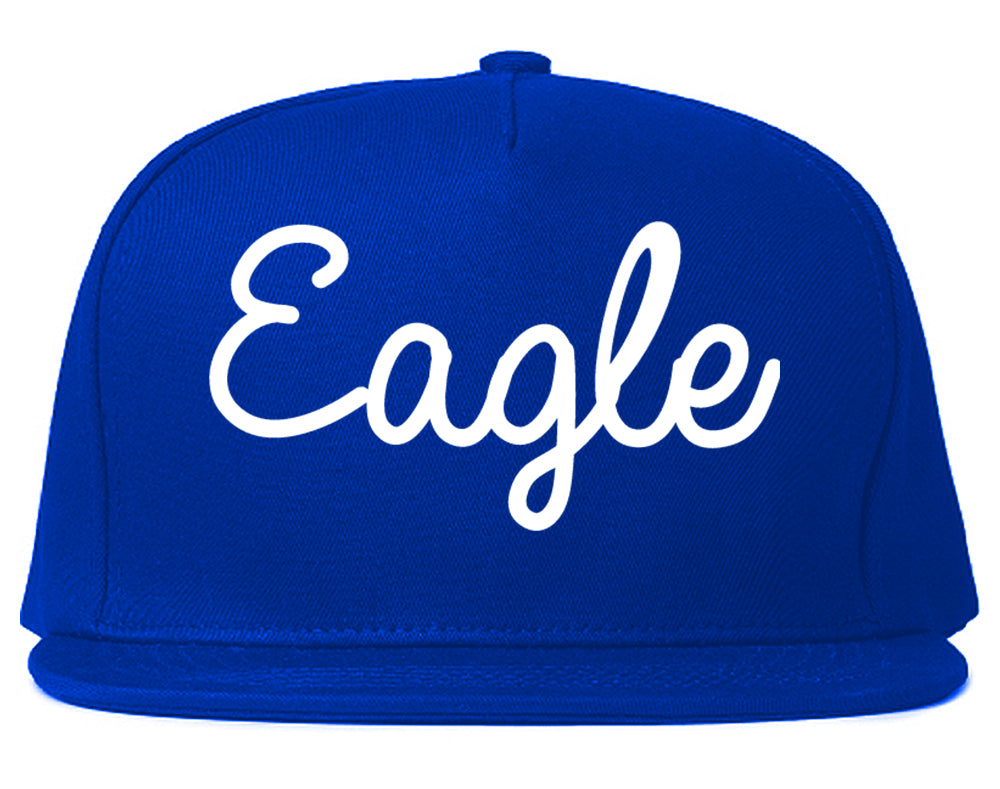 Eagle Idaho ID Script Mens Snapback Hat Royal Blue