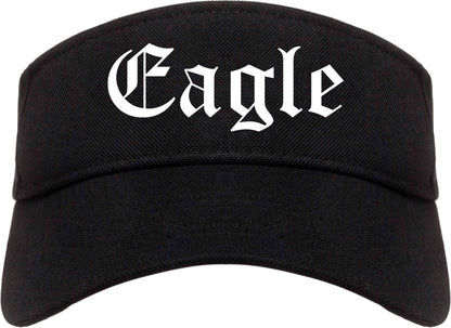 Eagle Idaho ID Old English Mens Visor Cap Hat Black