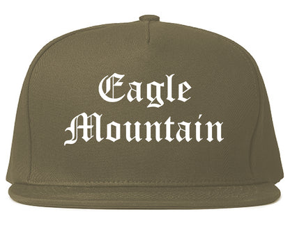 Eagle Mountain Utah UT Old English Mens Snapback Hat Grey