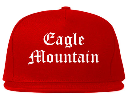 Eagle Mountain Utah UT Old English Mens Snapback Hat Red