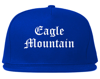 Eagle Mountain Utah UT Old English Mens Snapback Hat Royal Blue