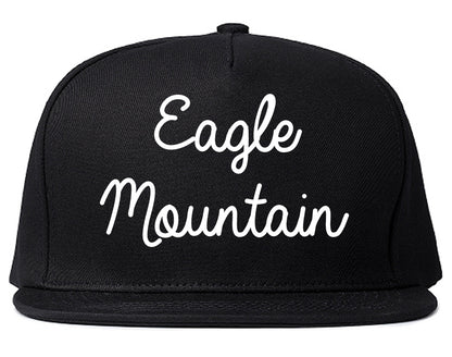 Eagle Mountain Utah UT Script Mens Snapback Hat Black