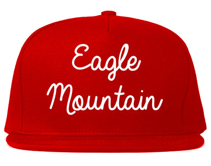 Eagle Mountain Utah UT Script Mens Snapback Hat Red