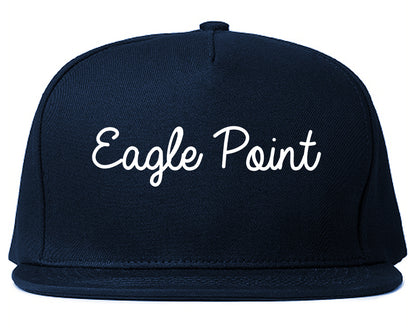 Eagle Point Oregon OR Script Mens Snapback Hat Navy Blue