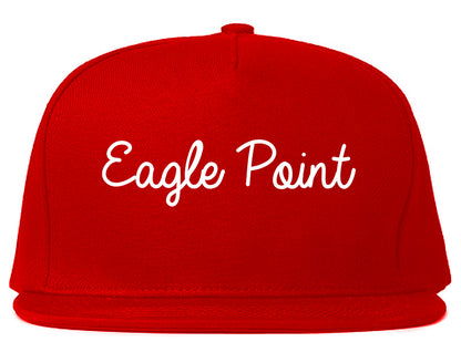 Eagle Point Oregon OR Script Mens Snapback Hat Red