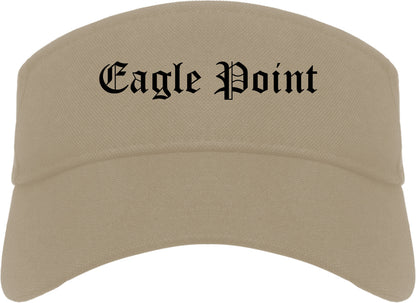 Eagle Point Oregon OR Old English Mens Visor Cap Hat Khaki