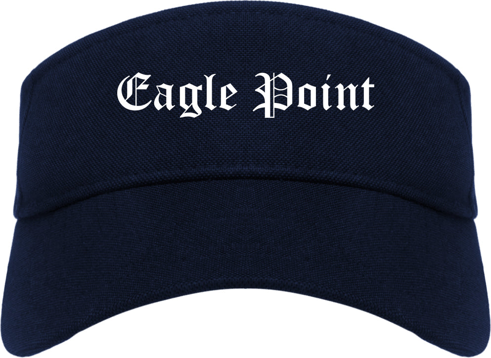 Eagle Point Oregon OR Old English Mens Visor Cap Hat Navy Blue
