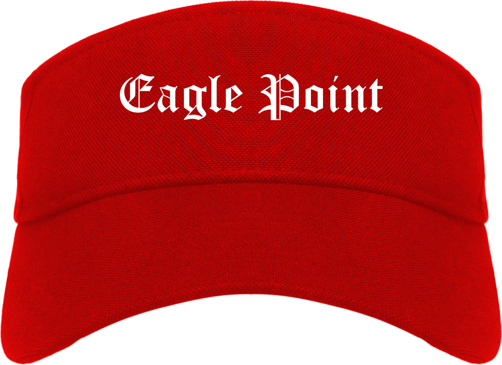 Eagle Point Oregon OR Old English Mens Visor Cap Hat Red