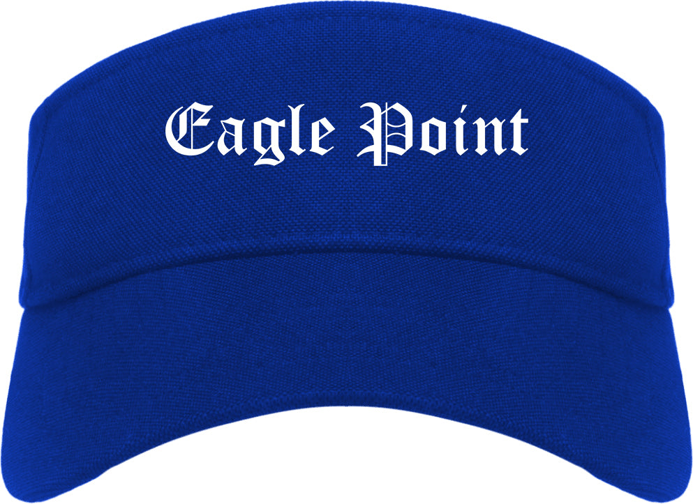 Eagle Point Oregon OR Old English Mens Visor Cap Hat Royal Blue