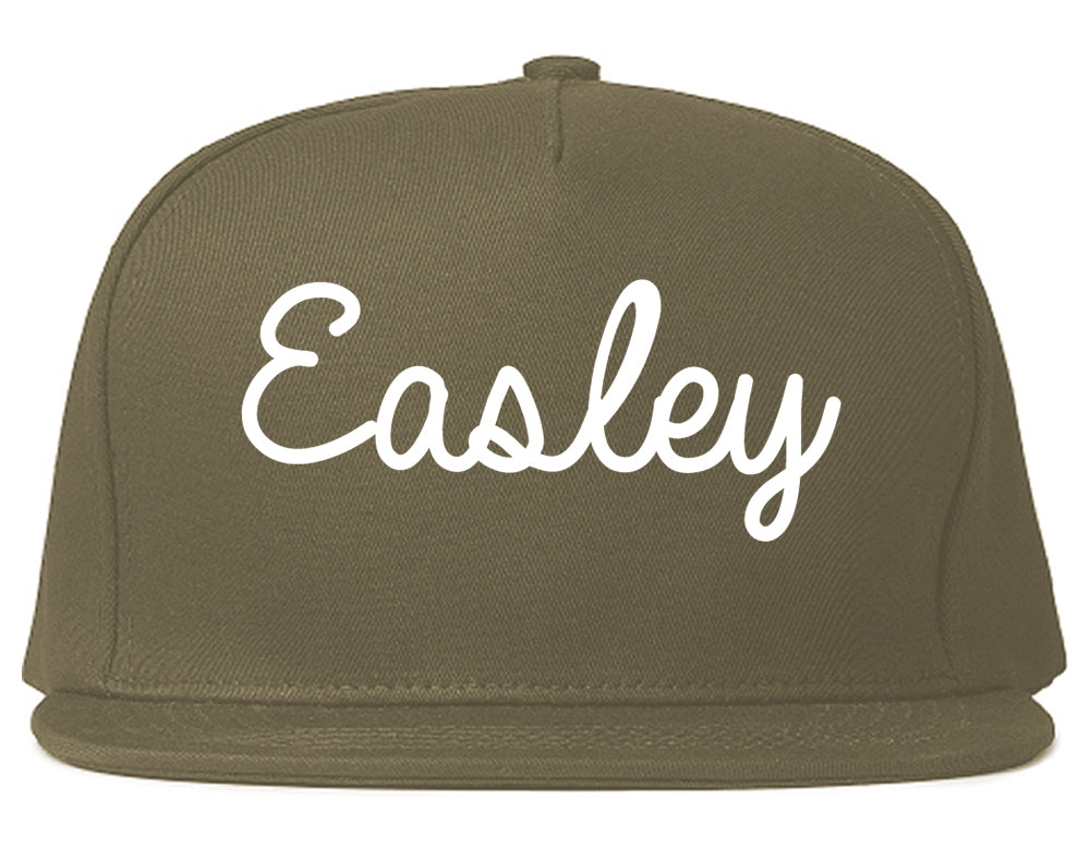 Easley South Carolina SC Script Mens Snapback Hat Grey