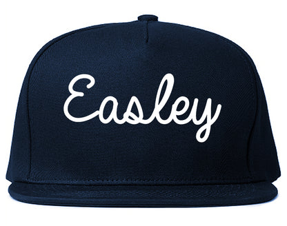 Easley South Carolina SC Script Mens Snapback Hat Navy Blue