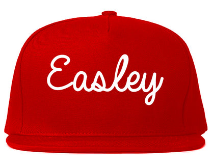 Easley South Carolina SC Script Mens Snapback Hat Red