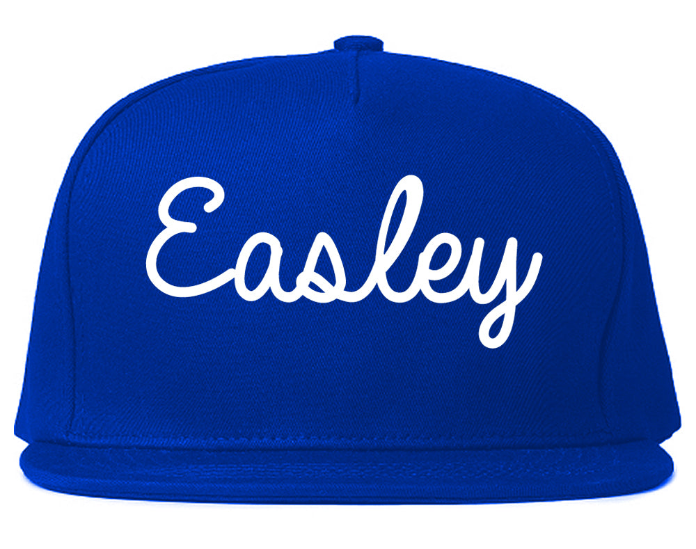 Easley South Carolina SC Script Mens Snapback Hat Royal Blue