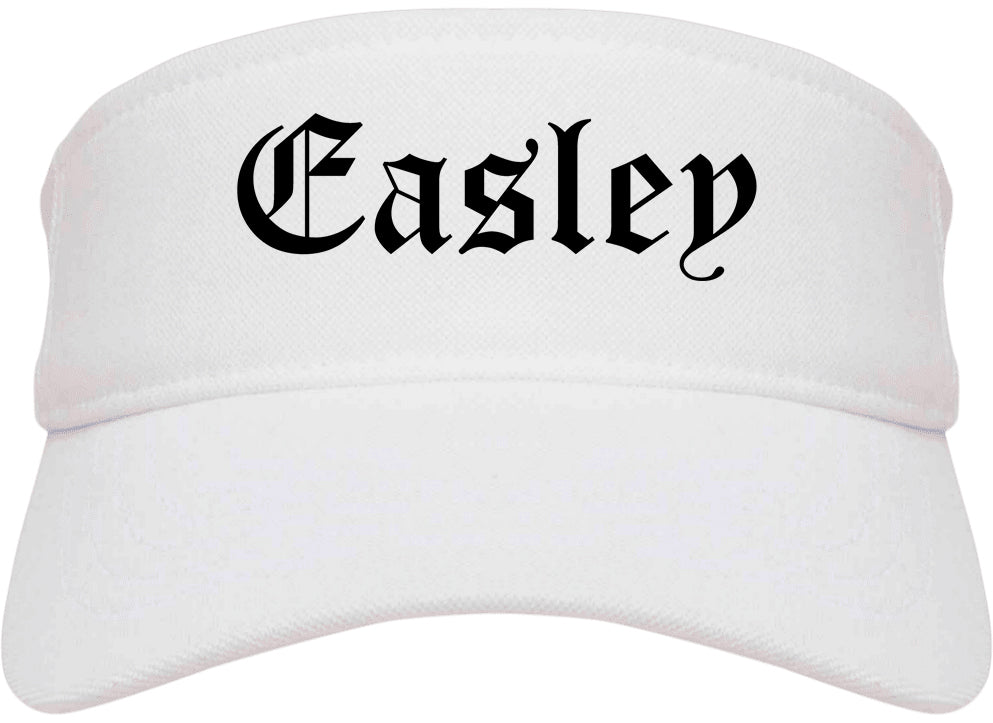 Easley South Carolina SC Old English Mens Visor Cap Hat White