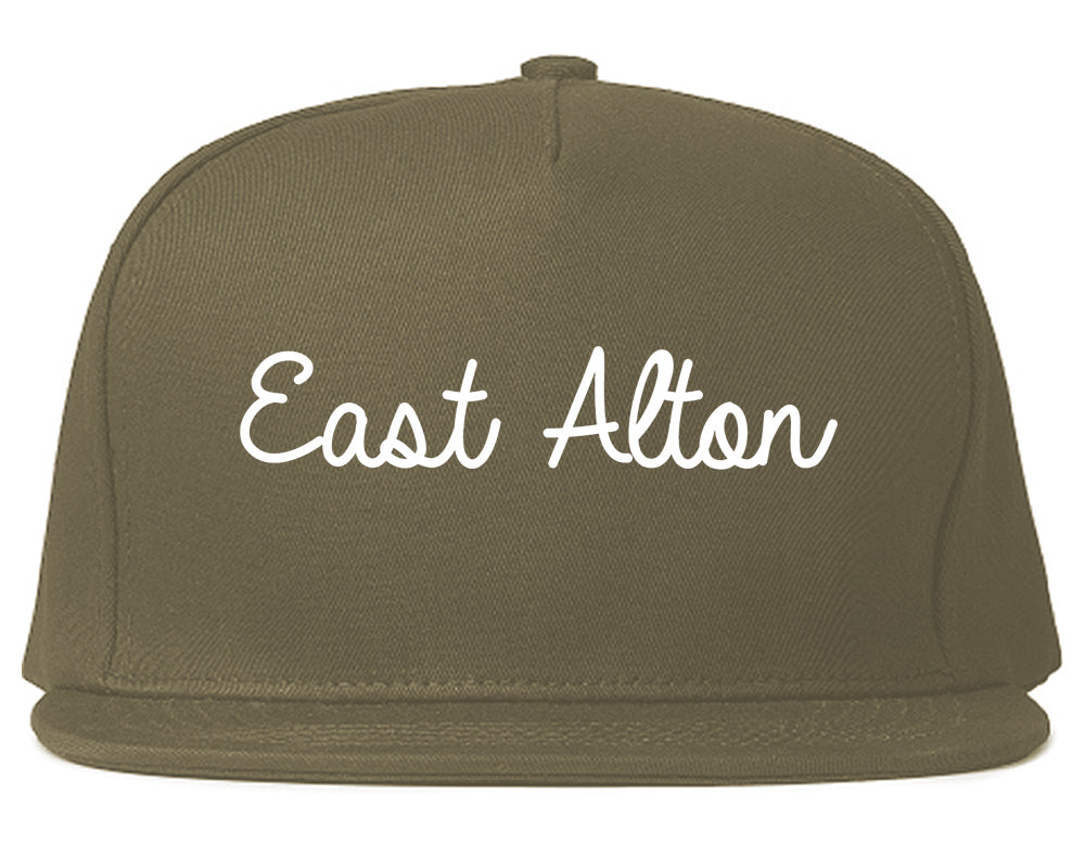 East Alton Illinois IL Script Mens Snapback Hat Grey