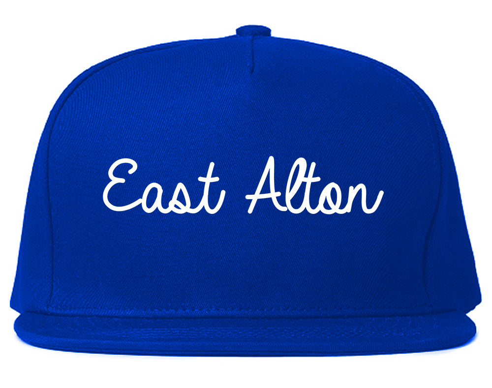 East Alton Illinois IL Script Mens Snapback Hat Royal Blue
