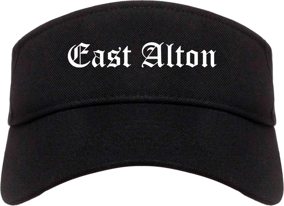 East Alton Illinois IL Old English Mens Visor Cap Hat Black