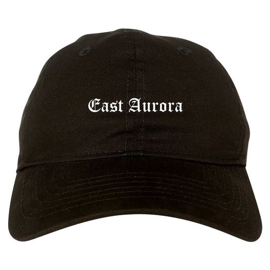 East Aurora New York NY Old English Mens Dad Hat Baseball Cap Black