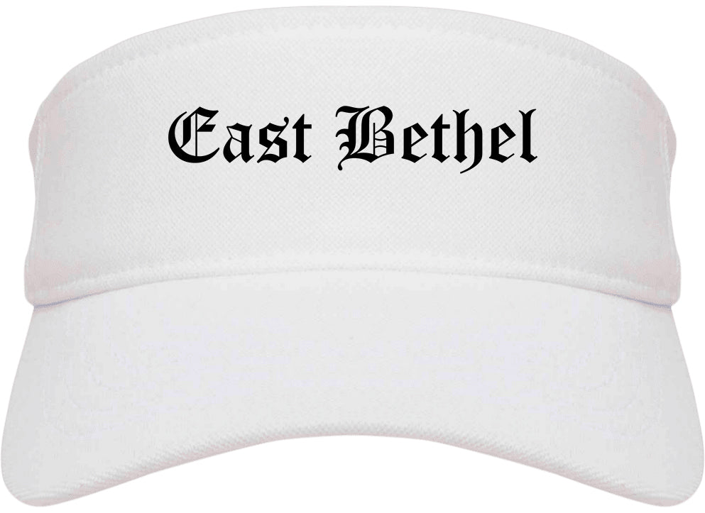 East Bethel Minnesota MN Old English Mens Visor Cap Hat White