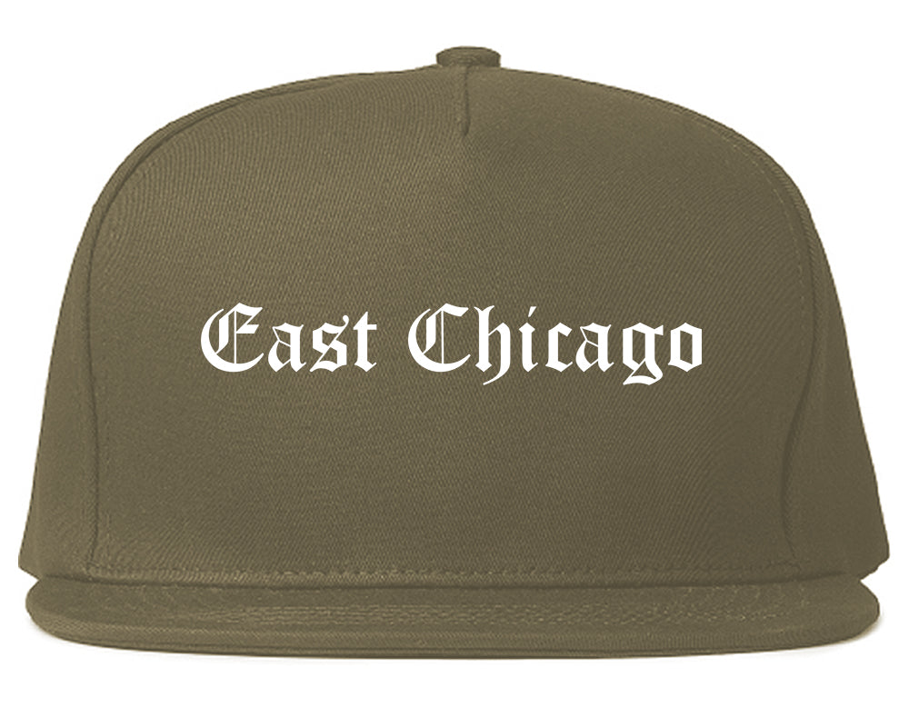 East Chicago Indiana IN Old English Mens Snapback Hat Grey