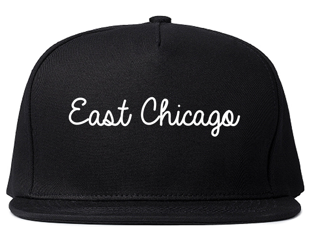East Chicago Indiana IN Script Mens Snapback Hat Black