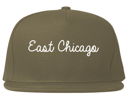 East Chicago Indiana IN Script Mens Snapback Hat Grey