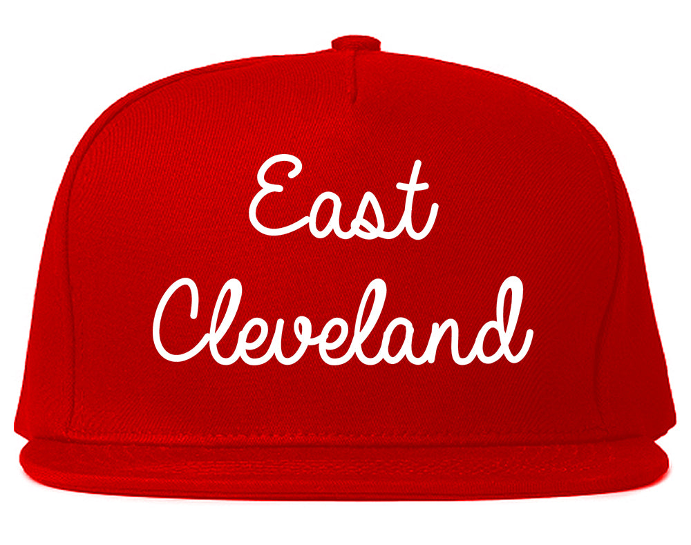 East Cleveland Ohio OH Script Mens Snapback Hat Red