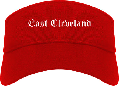 East Cleveland Ohio OH Old English Mens Visor Cap Hat Red