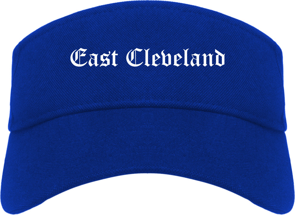 East Cleveland Ohio OH Old English Mens Visor Cap Hat Royal Blue