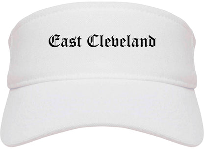 East Cleveland Ohio OH Old English Mens Visor Cap Hat White