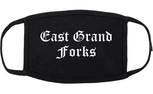 East Grand Forks Minnesota MN Old English Cotton Face Mask Black