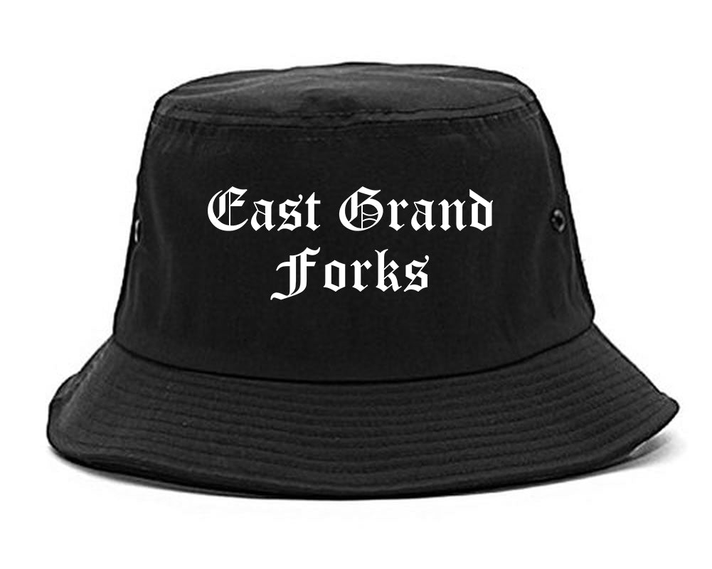 East Grand Forks Minnesota MN Old English Mens Bucket Hat Black